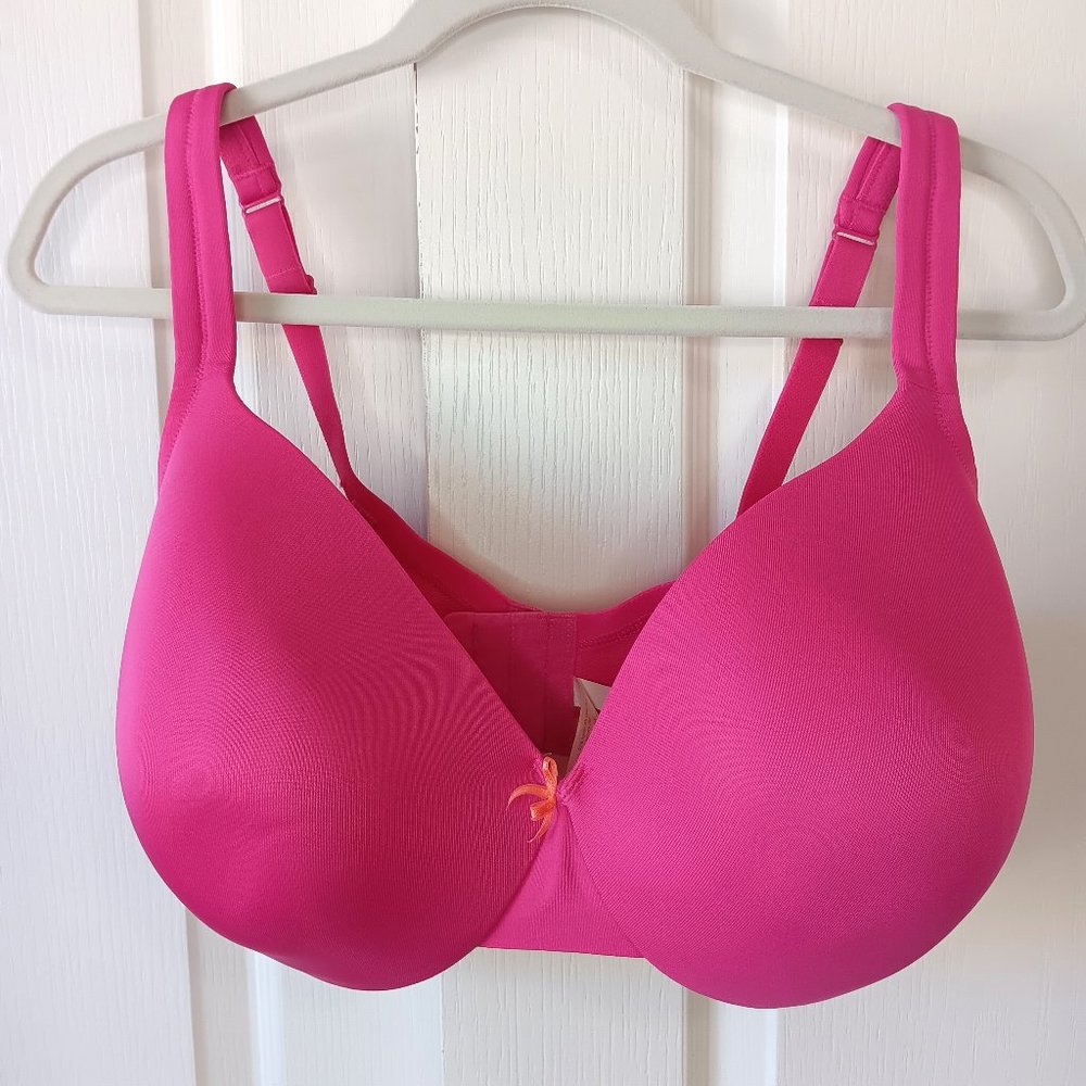 Cacique Women's Lightly Lined Full Coverage Bra Bright Pink /Orange Size 42DDD